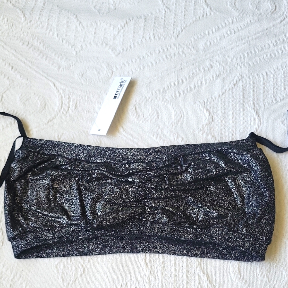 Shimmering Black Bandeau Top